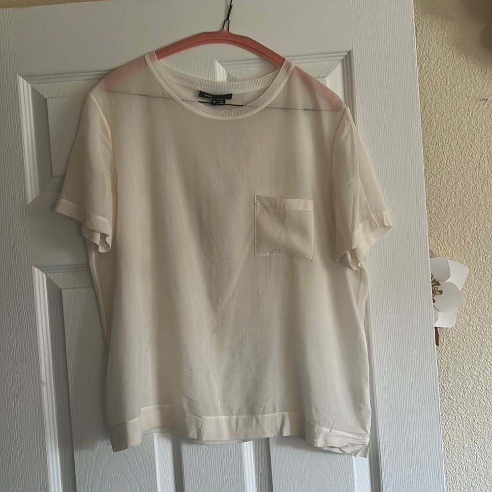 Vince silk sheer blouse size m